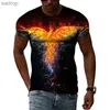 Herr t-shirts fågel phoenix grafisk skjorta original su tryck uppdaterar gatukläder mode originalitet cool casual kort ärm rund hals för män och kvinnorxww