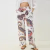 Pantaloni da donna 2024 Fashion 3D Digital Printing Acharew Flower Beach Home Dance Dance Bamboo Cotton Shin