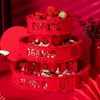 Décoration de fête Mariage Red Fruit Plate de fruit de style chinois tissu non tissé