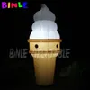 8MH (26 pies) con ventilador cone de helado inflable gigante al aire libre con luces LED para el logotipo de anuncios de la tienda Imprimible