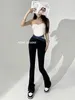 Kvinnors jeans TVVovvin Spicy Girl Design Känns skarvad Hålig ut flare Pants 2024 Spring High Street Slim midja 8CWN