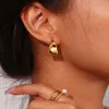 スタッドトレンド2023抽象幾何学的台形の形状クレオールステンレス鋼のイヤリング女性のための珍しいイヤリング女性耳のクレオールD240426