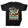 T-shirts voor heren 1984 40e editie Limited Edition Retro Cotton T-shirt Dames Verjaardag T-shirt Gift Short Sleved T-shirt Top J240426