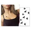 Transfert de tatouage 5pcs / lot Femmes Sexy Finger Flash Flash Faux Autocollants Tattoo Liberty Small Birds Fly Design Imperproof Temporary Sticker 240426