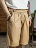 Shorts maschile oldyanup uomini gurkha vintage militare ad alta vita abbuffate ginocchina di navli pantaloni di qualità sciolta estate