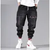 Herenpants straat mode hiphop merchandise broek heren jeans elastische zakken harem broek heren sport joggers Koreaanse mode enkelband deniml2403