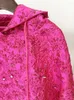 Sukienki swobodne czerwcowe usta Najnowsze wysokiej jakości wysokiej jakości 2024 jesień/zima najlepsza damska żakardowa z koralikami luźna hurtowa z kapturem z kapturem