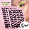 Dikke pluizige wimpers Natuurlijk zachte lichtgewicht handgemaakte herbruikbare krullende 3d nerts nepwimpers volledige strip lash extensions Beauty Supply