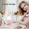 Boîtes de rangement Organisateur de bijoux rotatif Boîte à 4 couches avec miroir pour femmes Bracelets Anneaux