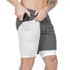 Sport shorts män sportkläder dubbel däck löpning shorts 2 i 1 strandbottnar sommar gym fitness träning jogging korta byxor