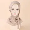 Bufandas musulmanes invierno diadema para mujeres encaje hebilla de metal exquisito joyas de joyas versátiles versátiles transpirables hijab