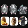 Moulds 3D Plastic Easter Egg Chocolate Molds Bunny Rabbit Cake Decoration Mould Pastry Pudding Baking Candy DIY Accessories