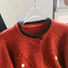 Maglie da donna HSA HSA RETRO all'uncinetto morbido Giacca rossa cerosa rossa per donne autunno e inverno coreano addensato a maglia cardigan SM SM