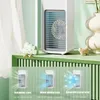 Portable Air Conditioner Small With Colorful Night Lights Desk Fan Table 3 Speeds Quiet Personal 240422