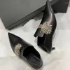 Casual Shoes Spring Style Pumps Pointed Toe Stiletto High Heels Crystal Fashion Women Selling Luxury Design Chaussure Femme