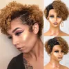 Synthetische pruiken Korte Bob Wig Pixie Cut Curly Womens Hair 13x1 Lace Front Transparante Deep Wave Pre ingevoegde clip Q240427