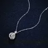 Sterling 1 Moissant Diamond Halskette Damen Flexible rundes Beutel Spring Herz Sier -Anhänger Schlüssel