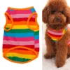 Hundkläder Stylish Dog Puppy Dress Waistcoat Rainbow Stripe Pet Summer Clothes Vest Shirts Storlek M D240426