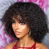Syntetyczne peruki Joedir krótkie naturalne pixie Bob Jerry Curly Cut Fair Peruka z grzywką Brazylijskie atrakcje dla kobiet Q240427
