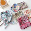 Scarves Fashion Beautiful Shawl Cotton Linen Small Square Scarf Floral Printed Hair Headscarf Cute Neckerchief Women Soft