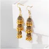 Dangle Chandelier Womens Retro Long Gold Jhumka Earring Indian Jewelry Classic Bells Tassel Drop Earrings Delivery Dhhpu