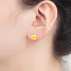 Stud Nidin Simple Fashion Hot Ear Post Stud Earrings Dia 6MM/8MM/10MM/12MM Ball Shape Gold Color Fashion Jewelry Wholesale 1 Pair d240426
