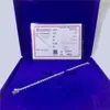 Niestandardowy 2 mm 3 mm 4 mm 5 mm 6,5 mm szerokość przełęcz Diamentowy Diamentowy srebrny s925 losowany biżuteria łańcuch tenisowy moissanite