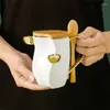 Mokken van hoge kwaliteit keramische 2 stks/set koffiekopjes voor bruiloft en Valentijnsdag geschenken gepersonaliseerde mug kawaii paar cadeau thee -beker