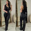 jesais Womens Jumpsuits Rompers Luxury Sequin Sleeveless One Shoulder Sequin Jumpsuit Overalls Night Club Birthday Outifts