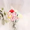 Fleurs décoratives 20pcs 2cm Small Silk Rose Bud Têtes de fleurs artificielles fausses pour la couronne de bricolage Gift Scrapbooking Décoration de la maison de mariage