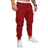 Pantalon masculin masculin multi-poche micro-élastique sport lointain jambes pantalon jogger masque cargo pantl2404