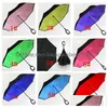 Зонтики NewReverse Wind -Ray -Raver -слой перевернутый зонтик Inside Out Стенд Доставка капли дома Дома