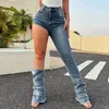 Jean pour femmes hautes taille skinny pantalon droit femelle sortit des vêtements de rue 2024 femmes détachables uniques classiques solides tout-match