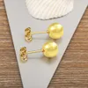 Stud Nidin Simple Fashion Hot Ear Post Stud Earrings Dia 6mm/8mm/10mm/12mm Ball Shape Gold Color Fashion SMycken Partihandel 1 Par D240426