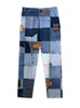 Mens long pants with geometric patterns mens business 3D printed slim fit pants navy blue mid rise outdoor street wear 240423