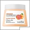 Body Scrubs 250 g Frucht Meersalz -Scrub -Haut glatt weicher Nagelhaut Avocado St. orange Gesicht feuchtigkeitsspenstig Feuchtigkeit