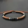 Bärade fashionabla naturstenarmband för män Hematit Ruby Pärla med justerbara smycken Tillbehör Yoga Pulseras
