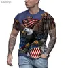 T-shirts masculins mode America Eagle US Flag T-shirt graphique t-shirt pour hommes