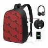 Rucksack lustige Grafikdrucke USB -Ladung Männer Schultaschen Frauen Bag Travel Laptop