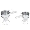 Moulds 600/1200ML Oil Bucket with Holder Stainless Steel Funnel Dispenser Cupcake Pancake Batter Octopus Ball Kitchen Baking Tool