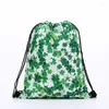 Draw String Women Cinch Sack Clover Drucksackbeutel Port Polyester Aufbewahrungstaschen Einkaufsreise -Rucksack