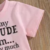 衣類セット女の女の子の夏の服私はすべての女性から私の態度を得るタッセルTシャツトップカモフラージュショーツ3PCS