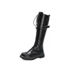 Boots YMECHIC Long 2024 Autumn Winter Riding Women Western Knee High Botas Black Brown Lace-up Fashion Shoes Low Heel