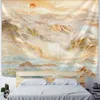 Tapisserier Elegant Ink Landscape Wall Tapestry Kinesisk forntida stil Illustration Vägg Hängande Tapestry Heminredning TABLE TAPE TAPESTRY