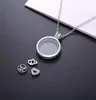 Fashion925 Collana per padella mobile in argento sterling con vetro zircronico cubico trasparente per donne regalo fai -da -te gioielli fai -da -te50435314861203