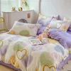 Sängkläder sätter högkvalitativt fyrdelar Set Cotton Wool laken Förtjockat täcke Täck Bunk Student Dormitory Three-Piece