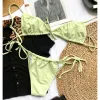 セットセクシーなしわのミニトンビキニセット2023 Mujer New Summer Swimbwear Women Backless Bathing Suit Push Up水着