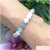 MG1055 Blau Aquamarin -Diffusor -Armband Heilungskristalle und Steine ätherische Ölschmuck Lava Perlen Edelstein Mala Yoga Drop -Entbindung Dhapg