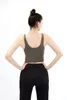 Yoga -outfit Nieuwe Uback Quick Dry Peded Fitness Bras Crop Tops Women Solid Vest Type Lycra Material Training Sports met verwijderbare pads D DHK8V