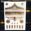 Tattoo Transfer Gold Sun Moon Metallic Waterproof Tattoo Flower Girl Hand Temporary Tattoo Sticker Star Body Art Flash Fake Tatto Bracelet Women 240427